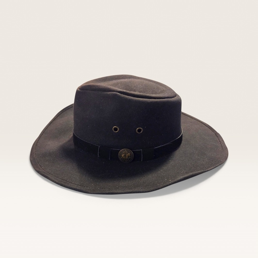 Outback Trading Co 1480 Kodiak Black Oilskin Waterproof Western Hat Large